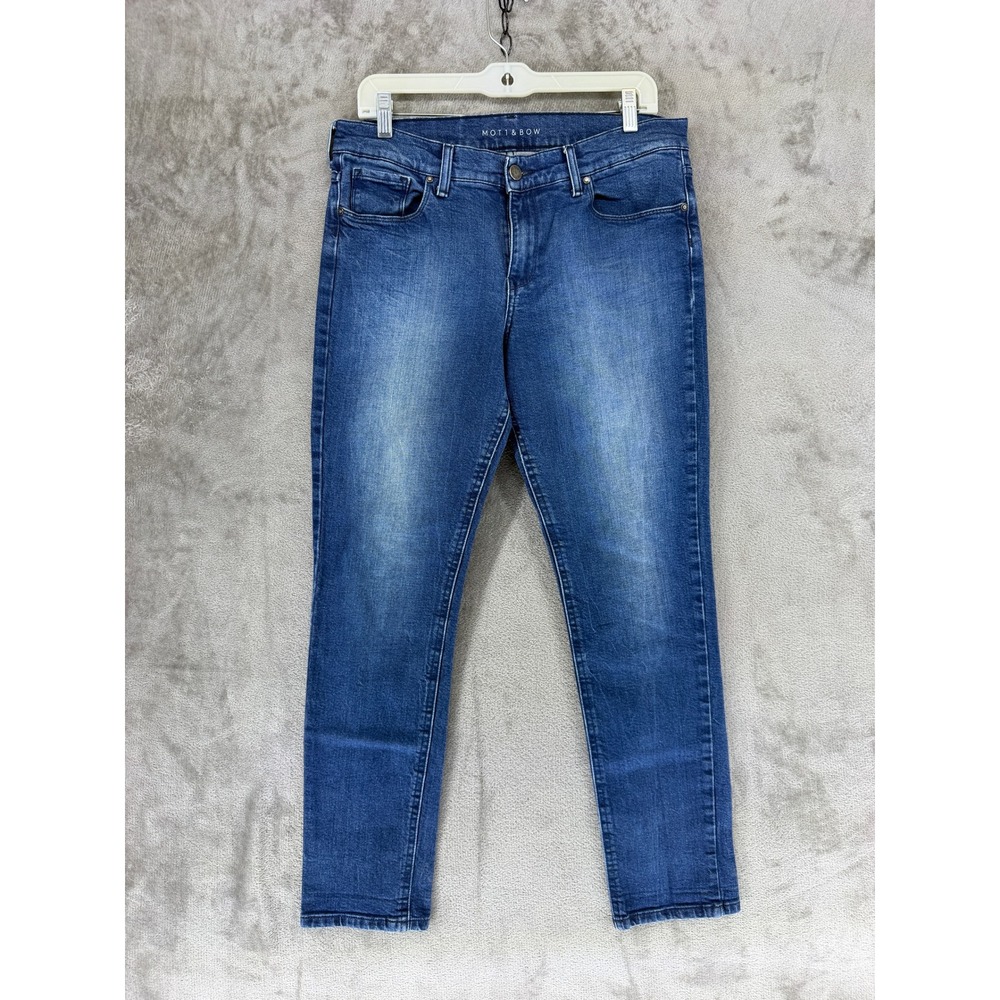 Mott & Bow Ludlow Boyfriend Jeans Womens 29x30 Medium Wash Blue‎ Stretch NZ-1428